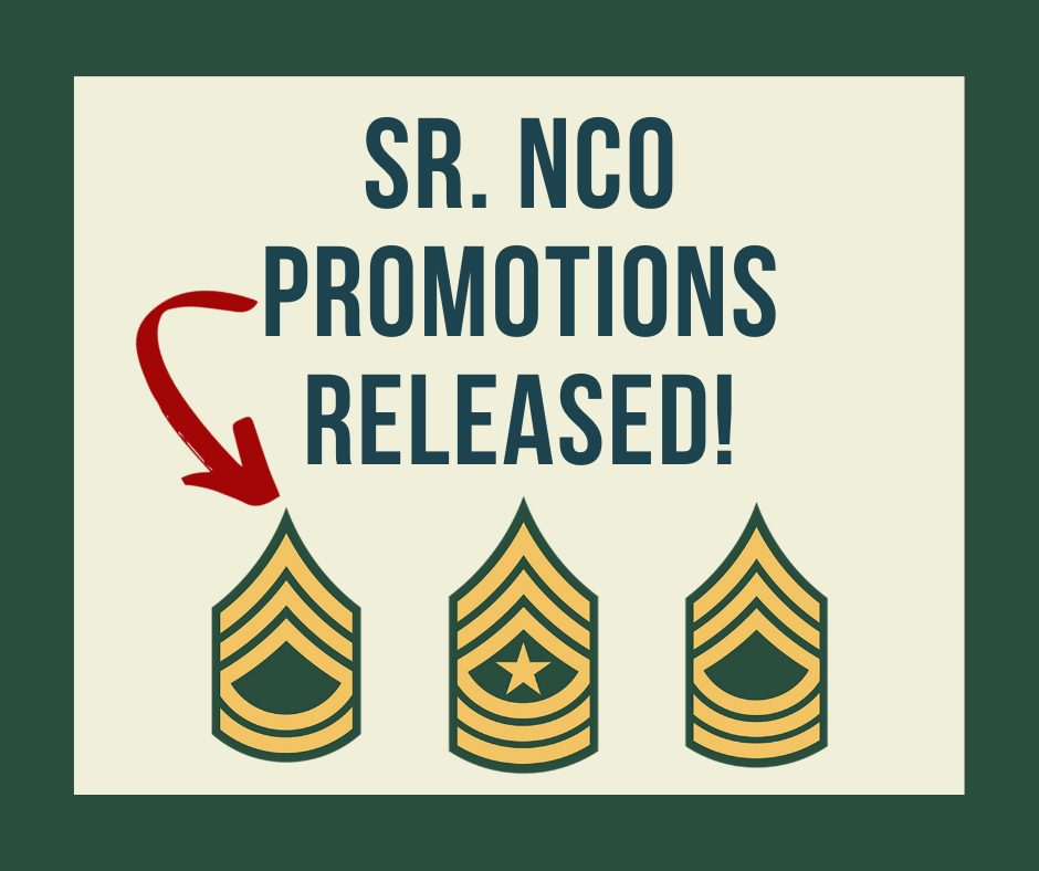 Army Senior NCO Promotions For September 2021